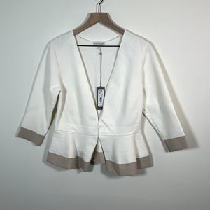 Eva Mendes NY&C Size Medium Cream Front Clasp Shirt Feminine Office Night Out